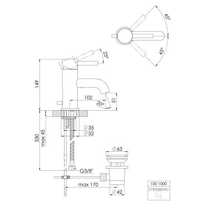 Steinberg 100 1001000 bateria umywalkowa
