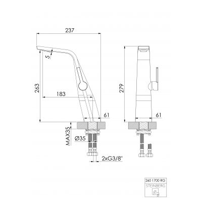 Steinberg 260 26017001RG bateria umywalkowa stojąca