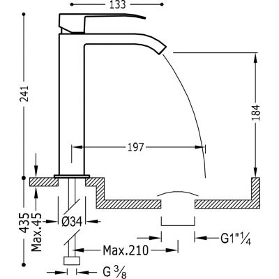 Tres Cuadro Exclusive 00661001NM bateria umywalkowa