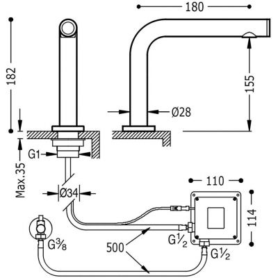 Tres Touch 06144701 zawór umywalkowy stojąca chrom