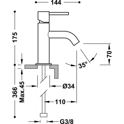 Tres Study Exclusive 26290301AC bateria umywalkowa