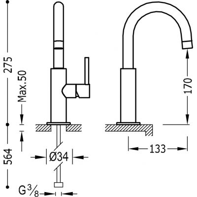 Tres Study Exclusive 26290403NM bateria umywalkowa