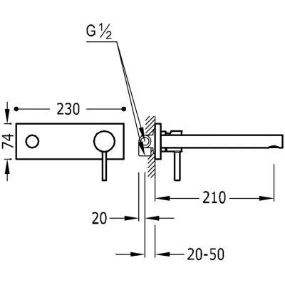 Tres Alplus 20320002 bateria umywalkowa podtynkowa chrom
