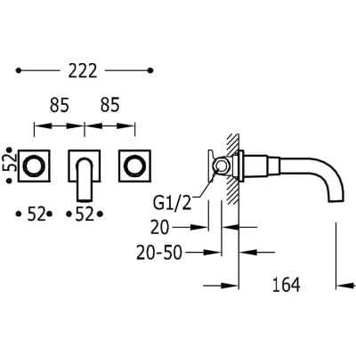 Tres Project 21115101NM bateria kuchenna podtynkowa czarny