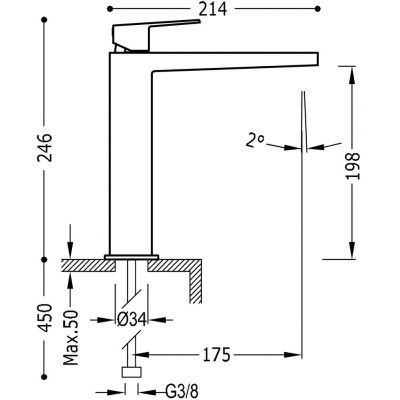 Tres Project 21120301NM bateria umywalkowa