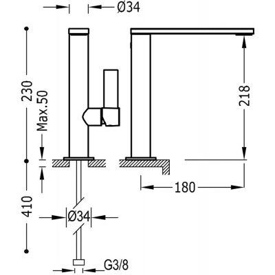 Tres Project 21130501NM bateria umywalkowa