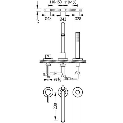 Tres Study Exclusive 26215001 bateria wannowo-prysznicowa