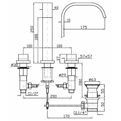 Zucchetti Aguablu ZA5416 bateria umywalkowa stojąca