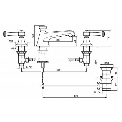 Zucchetti Agora ZAM407 bateria umywalkowa stojąca
