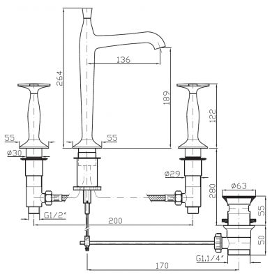 Zucchetti Bellagio ZB1426 bateria umywalkowa stojąca