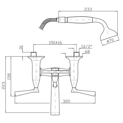 Zucchetti Bellagio ZB2228C8 bateria wannowo-prysznicowa ścienna