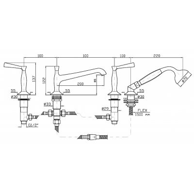 Zucchetti Bellagio ZB2441C8 bateria wannowo-prysznicowa nawannowa