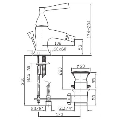 Zucchetti Bellagio ZP3343C8 bateria bidetowa