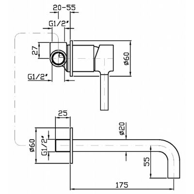 Zucchetti Pan ZP6030 bateria umywalkowa podtynkowa