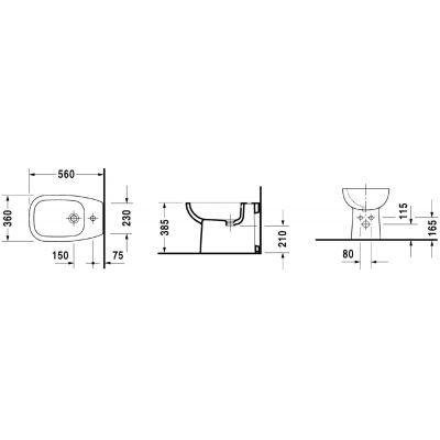 Duravit D-Code 22411000002 bidet stojący