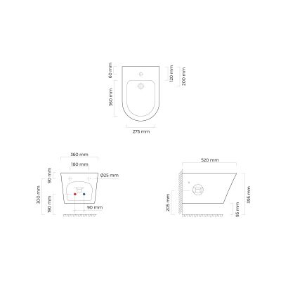 Oltens Jog 46501000 bidet wiszący biały