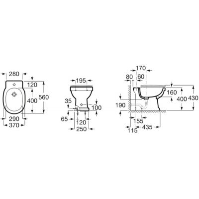 Roca Carmen A3570A4000 bidet stojący