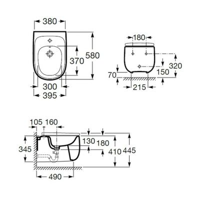 Roca Beyond A3570B5620 bidet wiszący