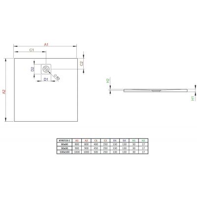 Radaway Kyntos C HKC808004 brodzik kwadratowy