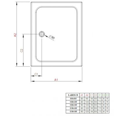 Radaway Laros D SLD9121701 brodzik prostokątny