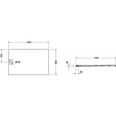 Duravit Stonetto 720150380000000 brodzik prostokątny
