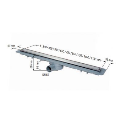 Kessel Linearis Compact 4560062M odpływ prysznicowy 65 cm