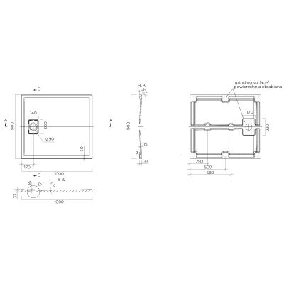 Oltens Bergytan 15101000 brodzik prostokątny 100x90 cm biały