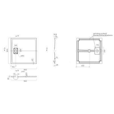 Oltens Bergytan 17101900 brodzik kwadratowy 90x90 cm beżowy