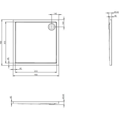 Roca Malaga A276255000 brodzik kwadratowy 90