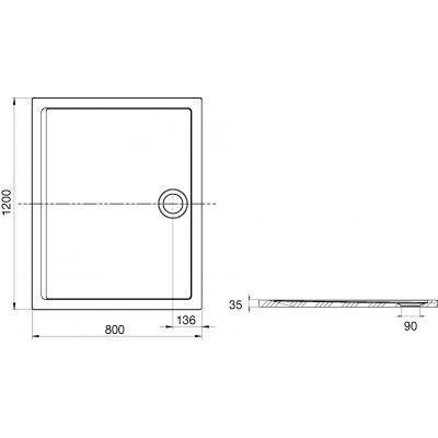 Roca Aeron A276282100 brodzik prostokątny 120x80 cm