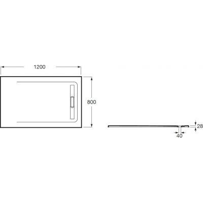 Roca Aquos AP6014B032001640 brodzik prostokątny z syfonem