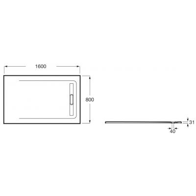 Roca Aquos AP60164032001100 brodzik prostokątny z syfonem