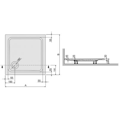Sanplast Free Line 615040403001000 brodzik kwadratowy