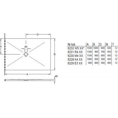 Villeroy & Boch Subway Infinity 6230M401 brodzik prostokątny 110x90 cm biały