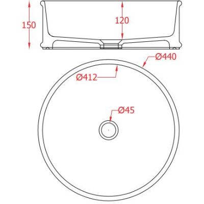 Art Ceram Atelier ATL0010100 umywalka 44x44 cm okrągła nablatowa biała