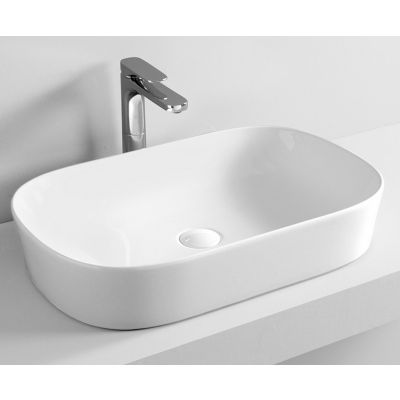 Art Ceram Ghost GHL0020100 umywalka 65x41.5 cm owalna nablatowa biała