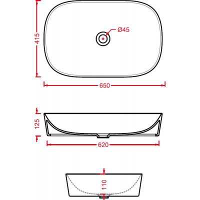 Art Ceram Ghost GHL0020100 umywalka 65x41.5 cm owalna nablatowa biała