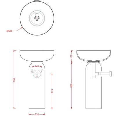 Art Ceram Jolie JOL0010500 umywalka 50x50 cm okrągła nablatowa biała