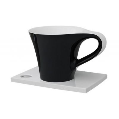 Art Ceram One Shot OSL0050150 umywalka 69x50 cm nablatowa biała-dwukolorowa-czarna