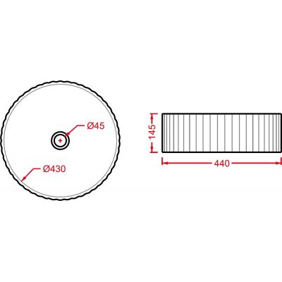 Art Ceram Millerighe OSL0100100 umywalka 44x44 cm okrągła nablatowa biała