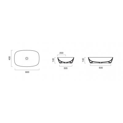 Catalano Green 160APGRLXNO umywalka 60x40 cm owalna nablatowa dwukolorowa-czarna-złota