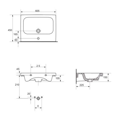 Cersanit Colour K103007 umywalka prostokątna 60x45 cm