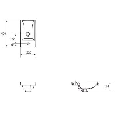 Cersanit Como K32001BOX umywalka 40x22 cm prostokątna meblowa biała
