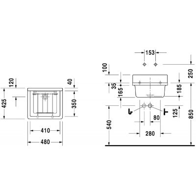 Duravit Starck 3 0313480000 komora gospodarcza 41x35 cm ceramiczna