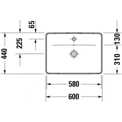 Duravit D-Neo 0357600027 umywalka 60x44 cm prostokątna wpuszczana biała