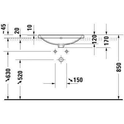 Duravit D-Neo 0357600027 umywalka 60x44 cm prostokątna wpuszczana biała