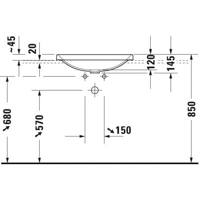 Duravit D-Neo 0358600079 umywalka 60x44 cm prostokątna wpuszczana biała
