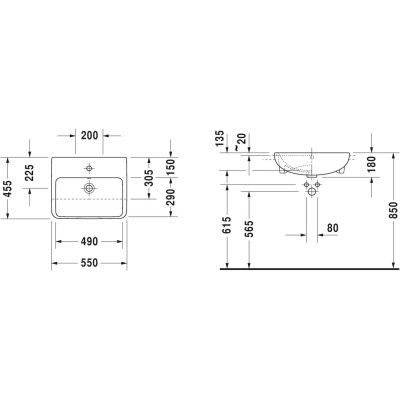 Duravit ME by Starck 03785500001 umywalka 55x45.5 cm półokrągła biała
