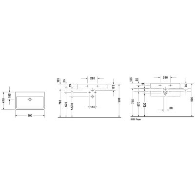 Duravit Vero 04547000271 umywalka 70x47 cm prostokątna ścienna-meblowa biała