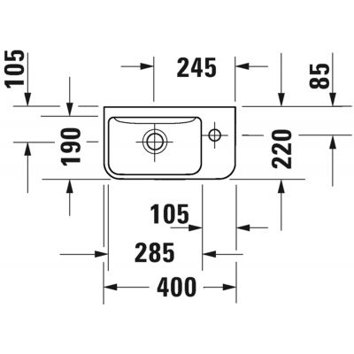 Duravit ME by Starck 0717400000 umywalka 40x22 cm prostokątna ścienna biała